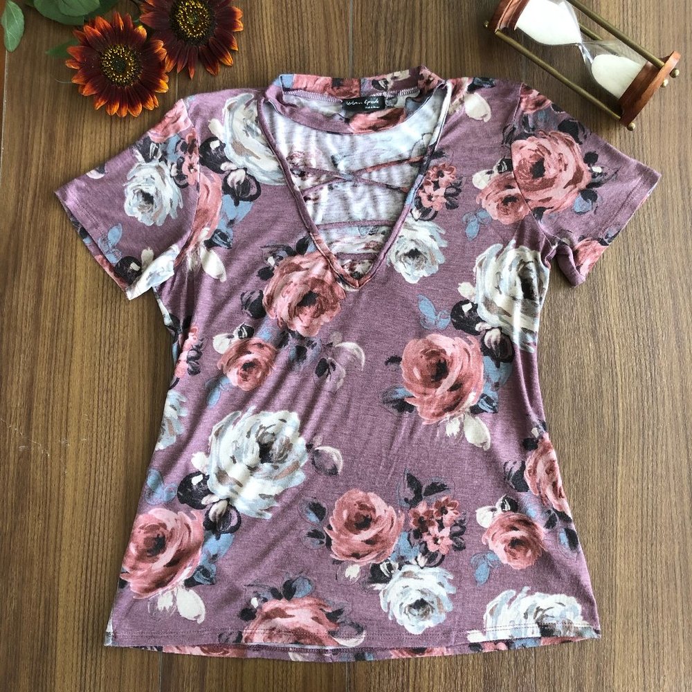 Urban Episode Small/Medium Purple Floral Shirt